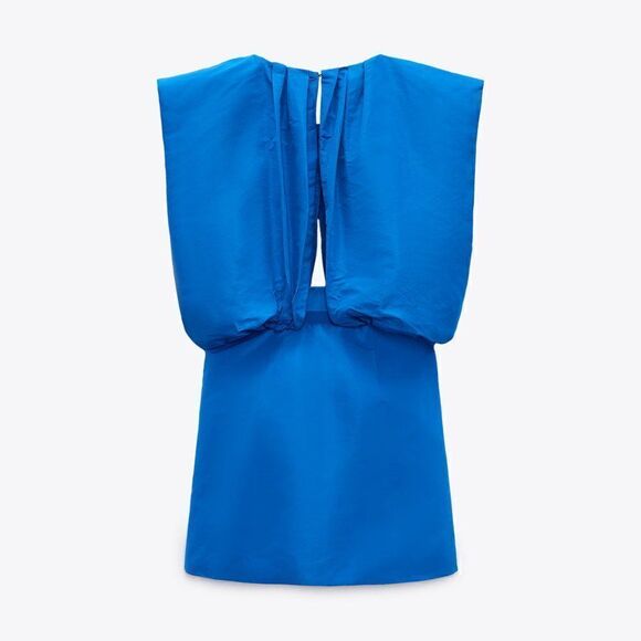 BLOGGERS FAV ZARA NWT VOLUMINOUS TOP DRESS LIMITED EDITION BLUE - Picture 12 of 14